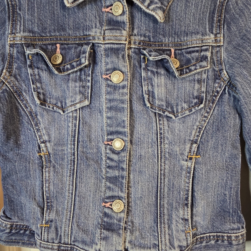 Y2K Gap Kids Jean Jacket Pink Threading-girls LG - Picture 5 of 11
